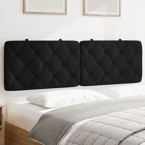 vidaXL Pernă tăblie de pat, negru, 160 cm, catifea imagine