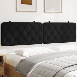 vidaXL Pernă tăblie de pat, negru, 200 cm, catifea imagine