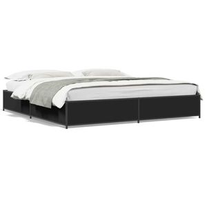 Cadru de pat din metal 160 x 200 cm, negru imagine