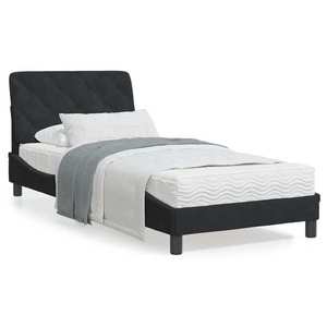 vidaXL Cadru de pat cu tăblie, negru, 80x200 cm, catifea imagine