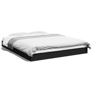 vidaXL Cadru de pat, negru, 150x200 cm, lemn prelucrat imagine