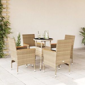 vidaXL Set mobilier de grădină cu perne 5 piese bej poliratan & sticlă imagine