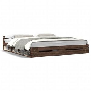 vidaXL Cadru de pat cu sertare, stejar maro, 180x200 cm lemn prelucrat imagine