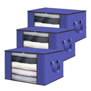 Set 3 Cutii pentru Depozitare si Organizare Mici Teno®, 60 L, 46x48x28 cm, albastru imagine