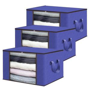 Set 3 Cutii pentru Depozitare si Organizare Medii Teno®, 84 L, 60x40x35 cm, albastru imagine