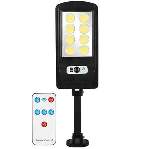 Lampa Solara Stradala 8 Led-uri Teno®, control prin telecomanda, Waterproof, exterior, negru imagine