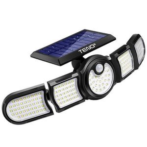 Lampa Solara Teno®, 5 Capete, senzor de miscare, 3 moduri de iluminare, exterior, negru imagine