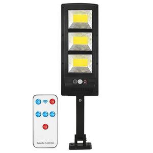 Lampa Solara Stradala 3 LED-uri Teno®, control prin telecomanda, senzor de miscare, 3 moduri de iluminare, protectie IP65, Waterproof, exterior, negru imagine