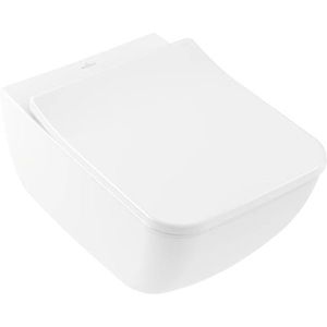 Set vas WC suspendat Villeroy & Boch Venticello CeramicPlus DirectFlush cu capac slim inchidere lenta alb Alpin imagine