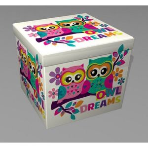 Taburet pliabil Owls, Heinner Home, 38x38x37.5 cm, PVC, multicolor imagine