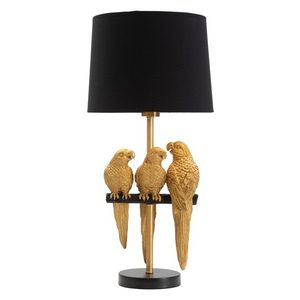 Lampa de masa Parrots, Mauro Ferretti, 1 x E27, 40W, Ø 30x62.5 cm, negru/auriu imagine