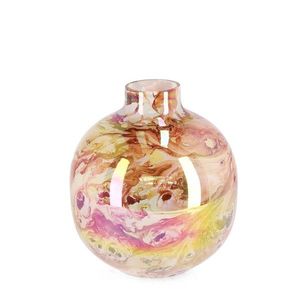Vaza Marala, Bizzotto, Ø 16 x 19 cm, sticla, handmade, portocaliu imagine