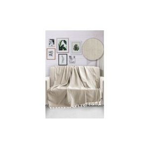 Cuvertura pentru canapea Viaden, 170 x 230 cm, 372VDN1103, bumbac, Bej-alb imagine