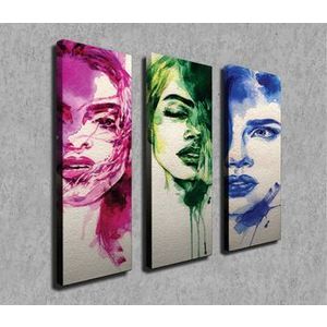 Tablou decorativ, Vega, Canvas 100 procente, lemn 100 procente, 3 piese, 66 x 70 cm, 265VGA1158, Multicolor imagine