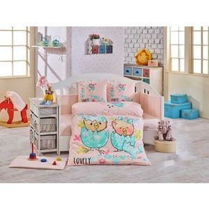Set lenjerie de pat pentru copii, Hobby, bumbac poplin, 100 x 150 cm, 113HBY0048, Roz imagine