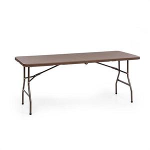 Blumfeldt Burgos, masă pliabilă pentru familie, ratan, 178 x 73 cm, spațiu pentru 6 pers., maro imagine