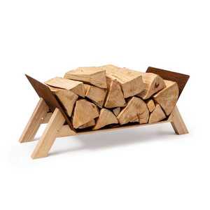 Blumfeldt Langdon Wood Rust, suport pentru lemne, 68 × 38 × 34 cm, fier și lemn imagine