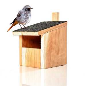 Blumfeldt Casă de păsări pentru păsări care se cuibăresc în jumătăți de cavități, dispozitiv de suspendare, acoperiș din asfalt, lemn de cedru roșu imagine