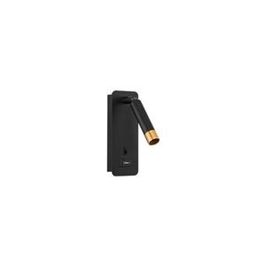 Spot de perete cu încărcător USB 1xG9/35W/230V negru/auriu imagine