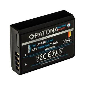 Acumulator PATONA Canon LP-E10 1020mAh Li-Ion Platinum încărcare USB-C imagine