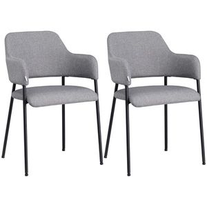 Set de 2 scaune HOMCOM moderne, material textil la atingere de in | Aosom RO imagine