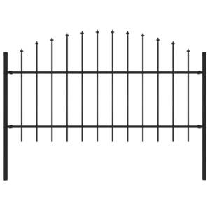 vidaXL Panou de gard cu stâlpi, negru, 1, 7 x 1 m, oțel imagine