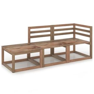 vidaXL Set mobilier de grădină, 3 piese, maro, lemn de pin tratat imagine