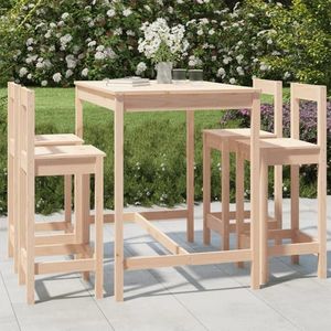 vidaXL Set mobilier de bar pentru grădină, 5 piese, lemn masiv de pin imagine