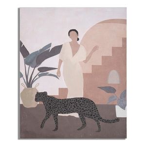 Tablou decorativ Lady -C, Mauro Ferretti, 80x100 cm, lemn pin/canvas pictat manual imagine