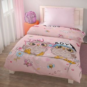 Lenjerie de pat pentru copii din bumbac PUHU roz , 140 x 200 cm, 70 x 90 cm, 140 x 200 cm, 70 x 90 cm imagine
