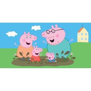 Prosop Purcelușa Peppa Pig Family in a puddle, 70 x 140 cm imagine