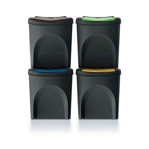 Coș selectare gunoi Sortibox 25 L, 4 buc, negru imagine