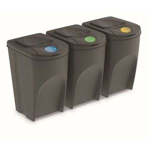 Coș de sortare gunoi Sortibox 35 L, 3 buc, gri imagine