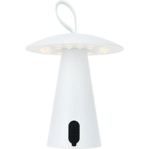 Lampă de masă portabilă cu LED Boise de exterior, alb, cu USB, 15 x 17 cm, plastic imagine