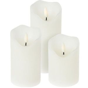 Set de lumânări cu LED-uri Wick flame 3 buc, alb imagine