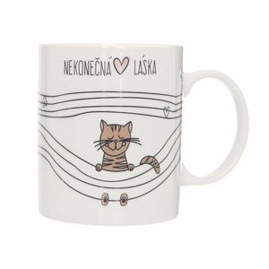 Cană ceramică Orion Infinite love Cat , 0, 35 l +cadou Șosete imagine