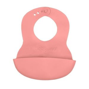 Bavetă Baby Ono reglabilă din plastic cu buzunar, roz imagine