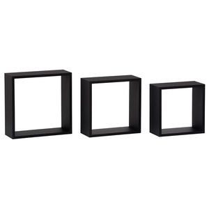 Etajeră de perete set 3 buc., negru mat, 30 x 11, 7, 27 x 11, 7, 24 x 11, 7 cm imagine