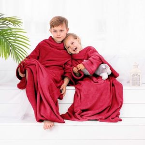 Pătură cu mâneci Decoking Lazy Kids roșu , 90 x105 cm imagine
