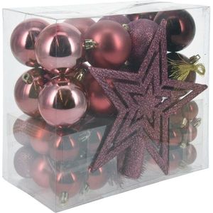 Set de ornamente de Crăciun Trim 54 buc, roz închis imagine