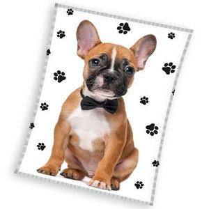 Pătură Bulldog francez elegant, 130 x 170 cm imagine