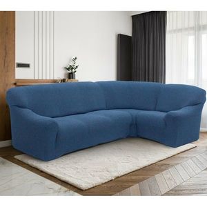 Husă extensibilă pentru canapea de colț Denia albastru, 340 - 540 cm x 60 - 110 cm imagine
