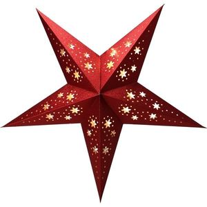 Decorațiune de Crăciun din hârtie cu LED-uri Red star, 10 LED, 60 cm imagine
