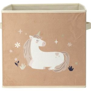 Cutie textilă pentru copii Unicorn dream bej, 32 x 32 x 30 cm imagine