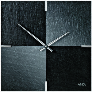 Ceas de perete AMS 9520 din ardezie de design, 30 x 30 cm imagine