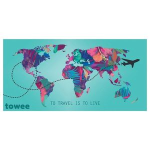 Prosop Towee TRAVEL THE WORLD cu uscare rapidă, 80 x 160 cm imagine