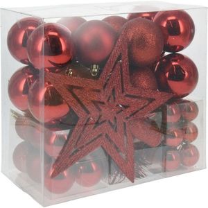 Set de ornamente de Crăciun Trim 54 buc, roșu imagine