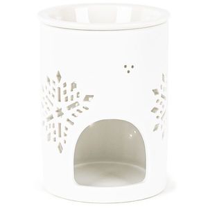 Lampă de aromaterapie din porțelan Floare dezăpadă albă, 8, 5 x 12 cm imagine