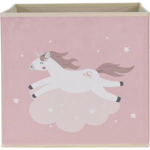Cutie textilă pentru copii Unicorn dream roz, 32 x 32 x 30 cm imagine