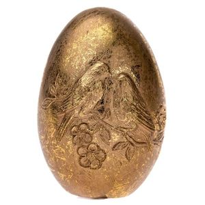 Ou decorativ auriu cu păsări, 6 x 10 cm imagine